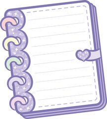 diary book note letter with pastel coloring for writing