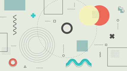 Modern Abstract Background with Retro Memphis and Soft Pastel Color