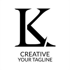 Elegant KL Letter Linked Monogram Logo Design, L logo, brand logo, corporate logo, business 