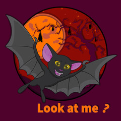 halloween bat postcard
paper cut effect