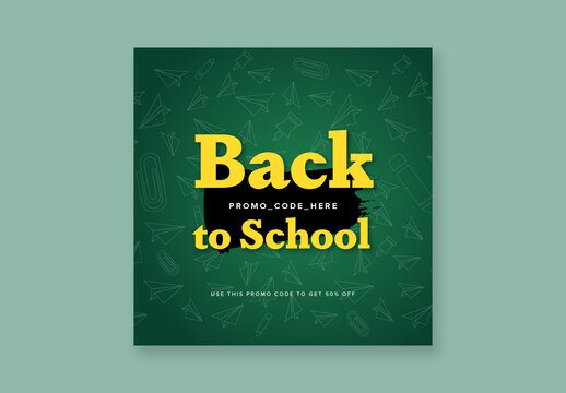 Back to School Mobile Layout with Green and Yellow Accent