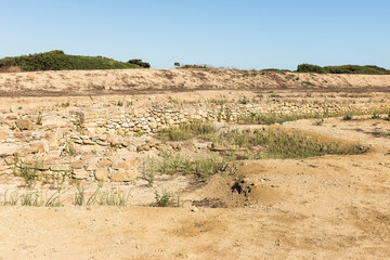 Panoramic Sights of The Sacred Area of Kothon ( Area Sacra del Kothon) in Province of Trapani, Marsala, Italy.