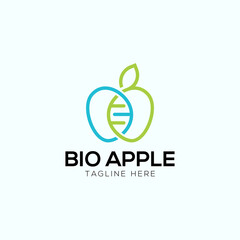 Apple Genetic Logo design vector template. Biotech Element Logotype icon