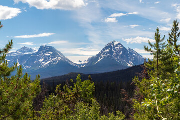 Fototapeta premium Mountain peaks part of the Rocky Mountains within Jasper National Park