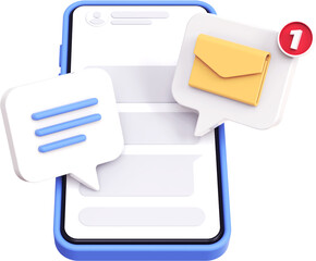 Mobile Chat 3D Icon