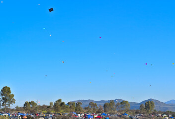 kite festival in the hills, Talca, Chile 