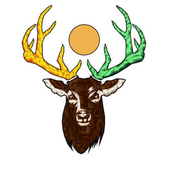Deer Polygonal flat style
Without background
