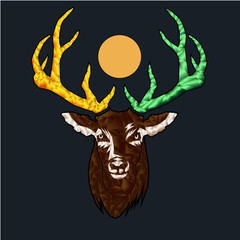 Deer Polygonal flat style