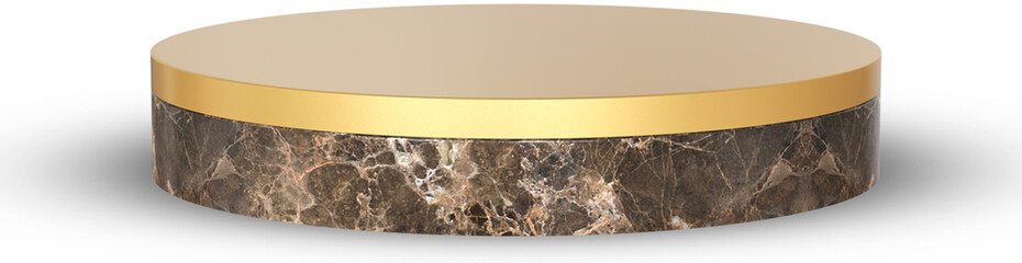 Gold and Black Marble Round Podium Product Showcase
