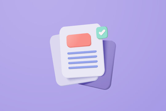 3d white clipboard task management todo check list on purple background, efficient work on project plan concept, assignment and exam, productivity solution icon. 3d icon vector render illustration