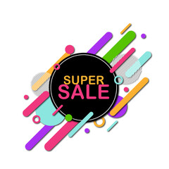 Super Sale Banner Flyer Abstract Colorful Background, Sale, Discount, Offer PNG and Vector.