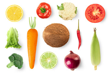 Set of vegetables isolated