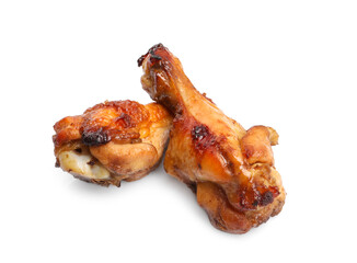 Delicious fried chicken wings isolated on white background