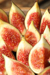 Slices of tasty fresh figs, closeup view