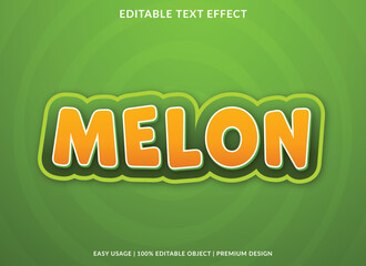 melon editable text effect template with abstract style use for business logo and brand