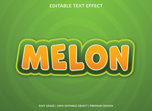 melon editable text effect template with abstract style use for business logo and brand