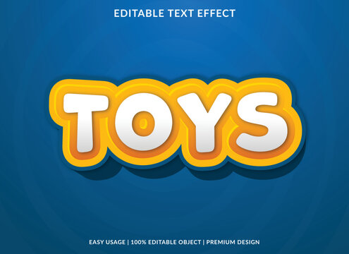 toys editable text effect template with abstract style use for business logo and brand