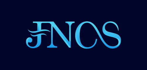 vector graphic of letter JNCS with wave profesional logo design
