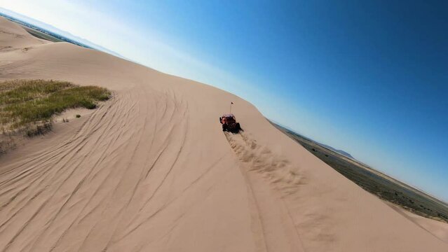 UTV and Dune Buggy Driving in the Desert Sand Dunes