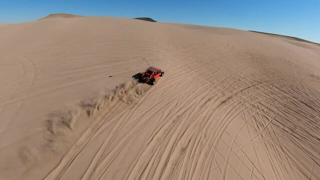 UTV and Dune Buggy Driving in the Desert Sand Dunes