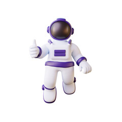Fototapeta premium 3d illustration of astronaut showing thumbs up