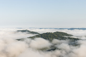 Mountains in Morning Fog