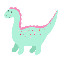 Cute cartoon dinosaur, vector illustration
