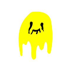 yellow ghost. Cute ghost. Vector illustration. stock image.