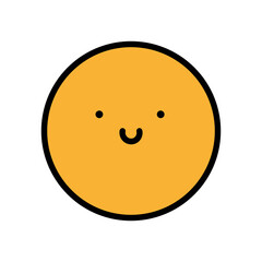 Smiley face. Comic drawing. Smile icon. Vector illustration. stock image. 