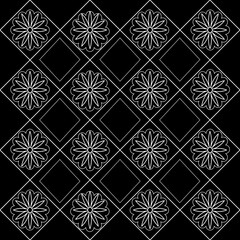 Vector line flowers square for footage background wallpaper and seamless artwork illustration texture of art graphic design isolated flat trendy design for fabric cotton beautiful pattern colorful