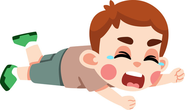 recommend clip art: Kid Toddler Crying Lying Down Having Tantrum