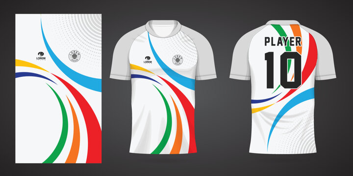 colorful football jersey sport design template