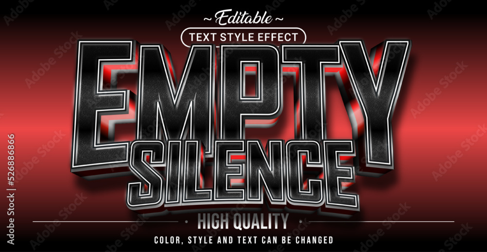 Poster Editable text style effect - Empty Silence text style theme.