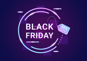 Black Friday Give Big Discount Sale For All Products with Gift Box or Marketing Price Tag in Template Hand Drawn Cartoon Flat Illustration