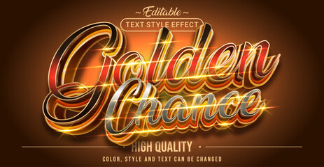 Editable text style effect - Golden Chance text style theme.