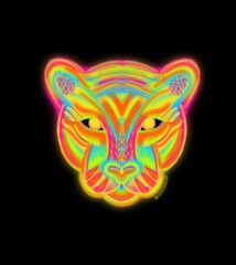 Naklejka premium Tigre Neón