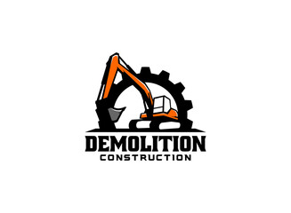 Excavator logo vector for construction company. Heavy equipment template vector illustration for your brand.