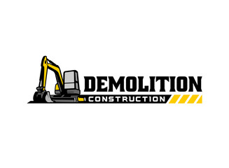 Excavator logo vector for construction company. Heavy equipment template vector illustration for your brand.