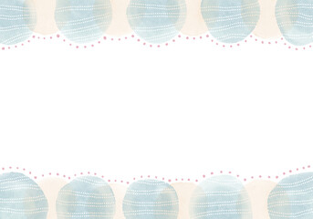 ふぞろいな淡い丸柄とドットの背景(横構図)イエロー