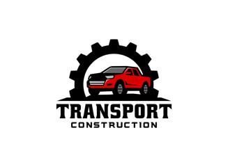 Truck logo vector for construction company. Vehicle equipment template vector illustration for your brand.