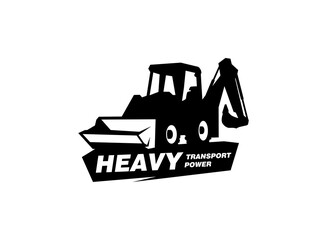 Backhoe excavator logo vector for construction company. Heavy equipment template vector illustration for your brand.