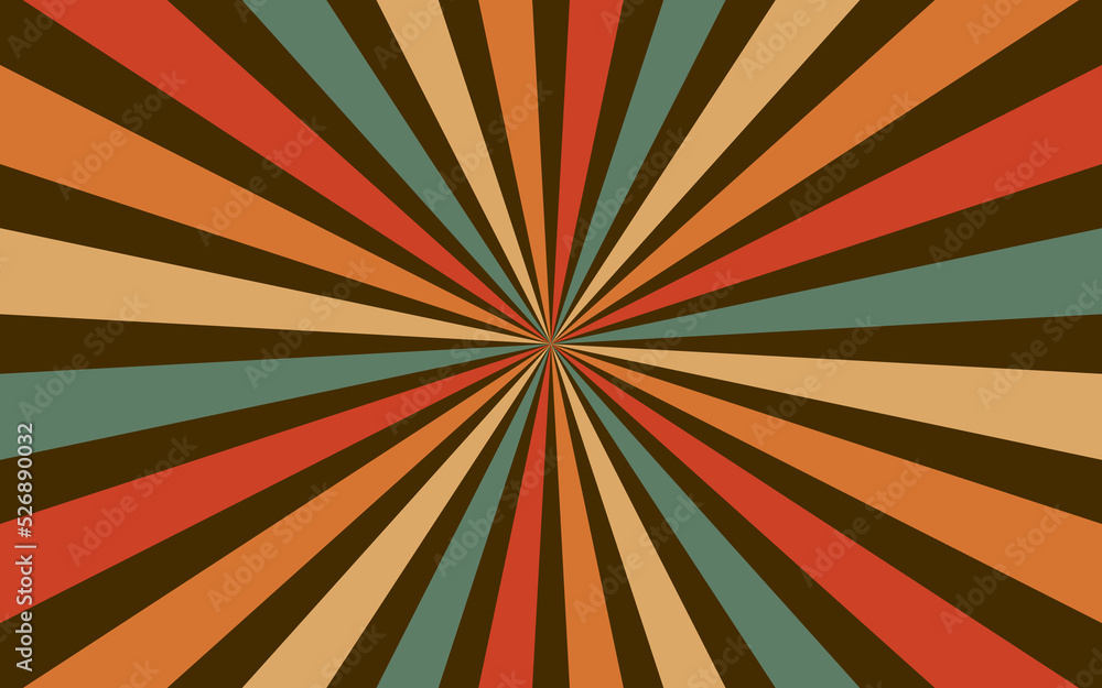 Poster retro style geometric pattern abstract design rounded striped elements vintage pop art background
