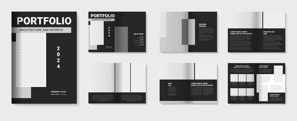 Portfolio brochure template with Architecture portfolio interior design