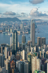 Scenery of Victoria Harbor of Hong Kong city