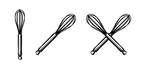 Whisk cooking egg beater mixer whisker Illustration hand drawn Symbol Icon Logo Vector