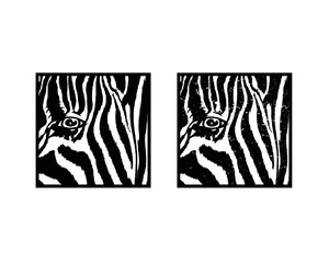 Abstract Black and White Head Zebra Illustration Symbol Vector