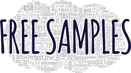 Free Samples word cloud conceptual design isolated on white background.