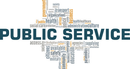 Public Service word cloud conceptual design isolated on white background.