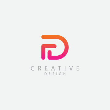 Creative and Modern Letter FD Logo Design Icon