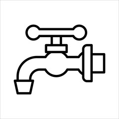 water faucet icon on white background